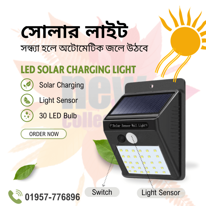 Solar Charging LED Sensor Light
